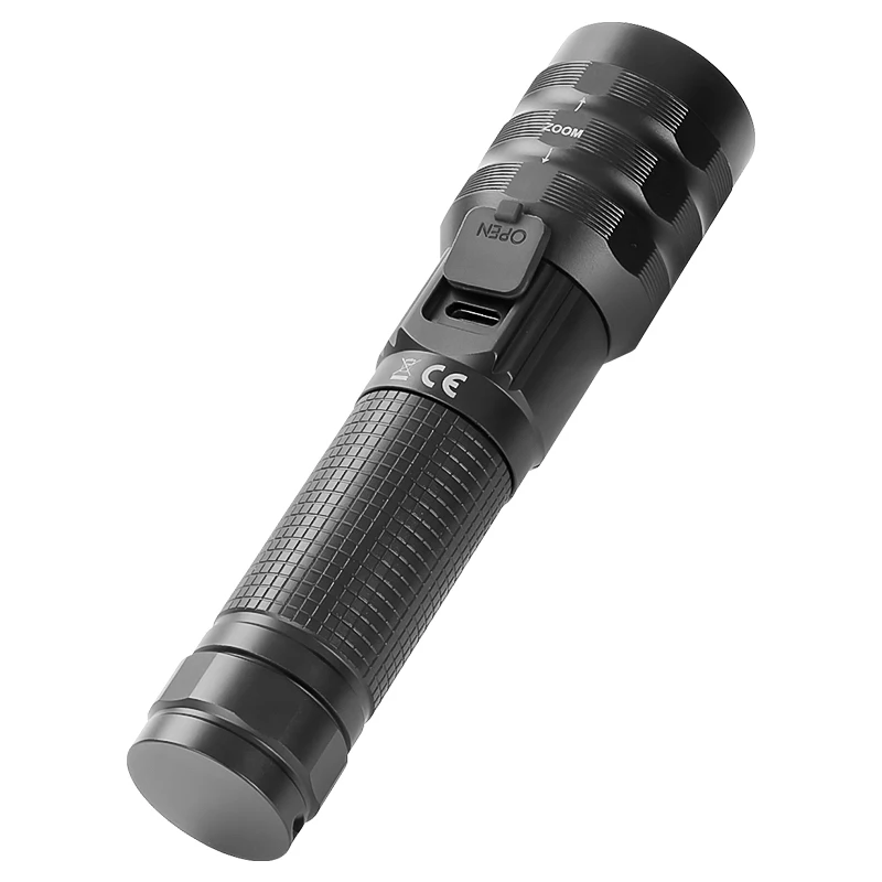 A-BF SST40 Professional Strong Light Flashlight LED Telescopic Zoom Charging Outdoor Searchlight Remote Flashlight