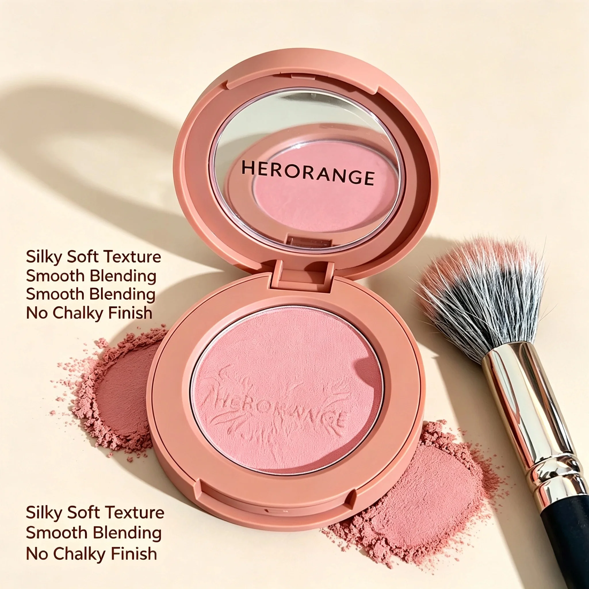 HERORANGE Cremiger Blush, weich-matt, natürliche Farbe, langanhaltend, tägliches Wangen-Make-up für Frauen – Detail 5