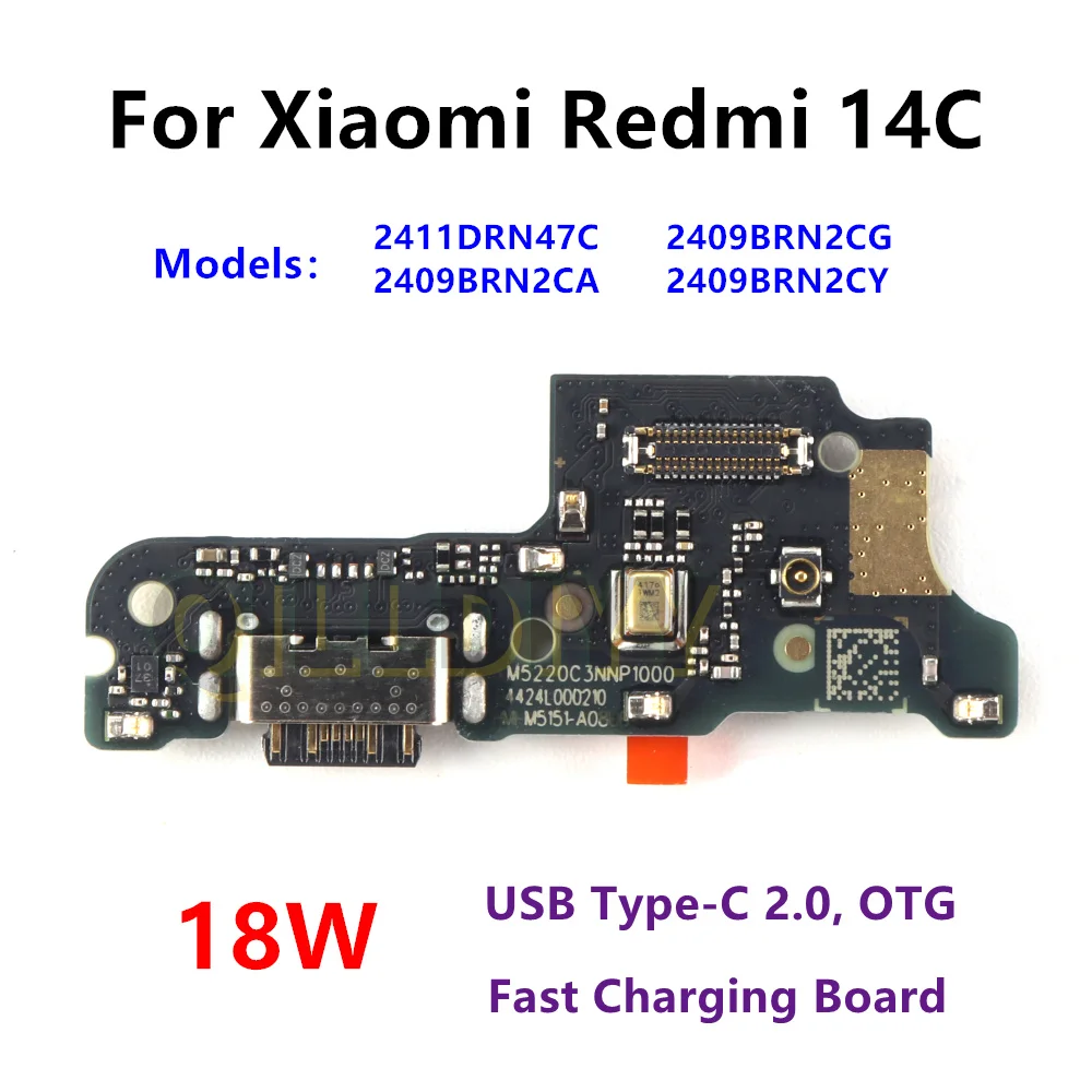 placa-de-carregamento-usb-18w-conector-de-porta-flexivel-para-xiaomi-redmi-14c-pecas-de-reparo-modulo-de-microfone