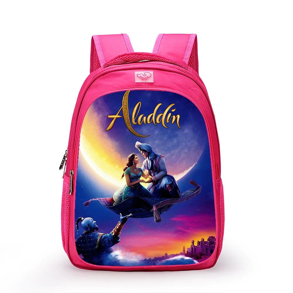 

14 inch Disney Aladdin Children Backpack Primary School Bags for Cute Girls Kindergarten Schoolbag Kids Cartoon Mochila