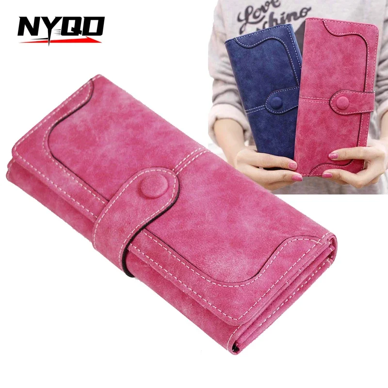 

Vintage Elegant Multi Card Slot Women Long Money Clip Clutch Bag Ladies PU Leather Versatile Double Fold Credit Card Zero Wallet