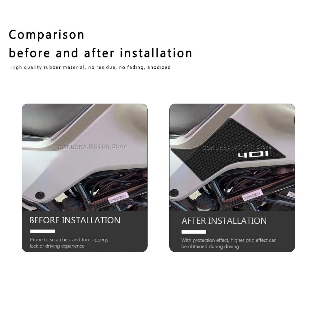 Non-Slip Side Fuel Tank Stickers Pad Rubber Sticker Motorcycle accessories For Husqvarna Svartpilen 401 2019- - Image 3