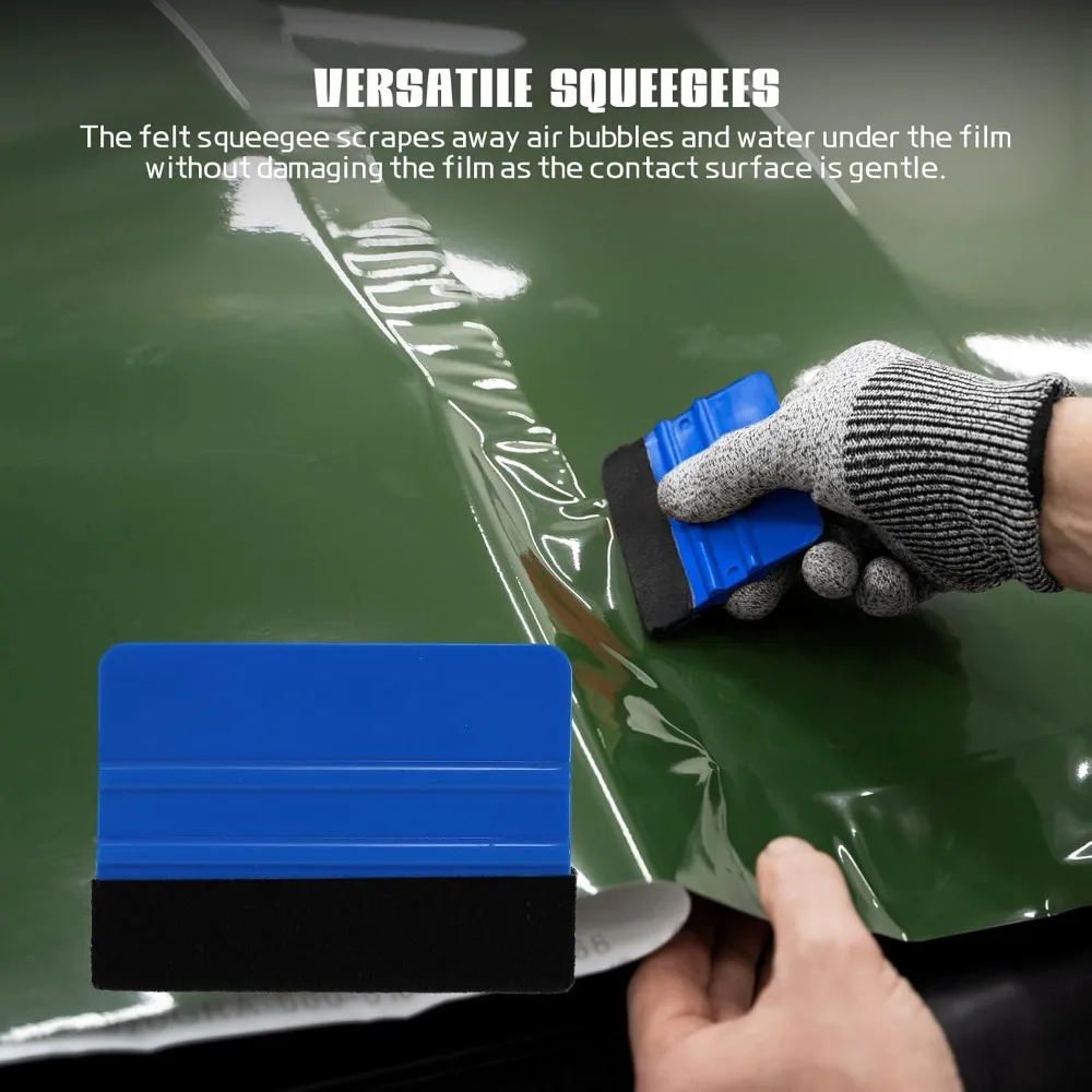 4pcs Car Window Tint Film Tool Kit with Squeegee Applicator Panel Suitable for Peel and Stick Window Tinting Installation