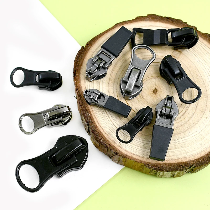 5-30 unidades 3 #   5 #   8 # 10 #   Controle deslizante de zíper invertido para nylon, kit de reparo de cabeça de extrator de zíper invisível à prova d'água, acessórios de costura diy