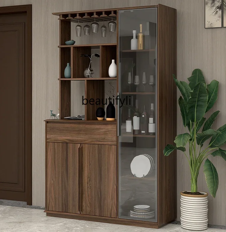 

A16 Solid Wood Porch Cabinet Wine Cabinet Modern Minimalist Living Room Entrance Lobby Partition Screens Double-Sided Locker