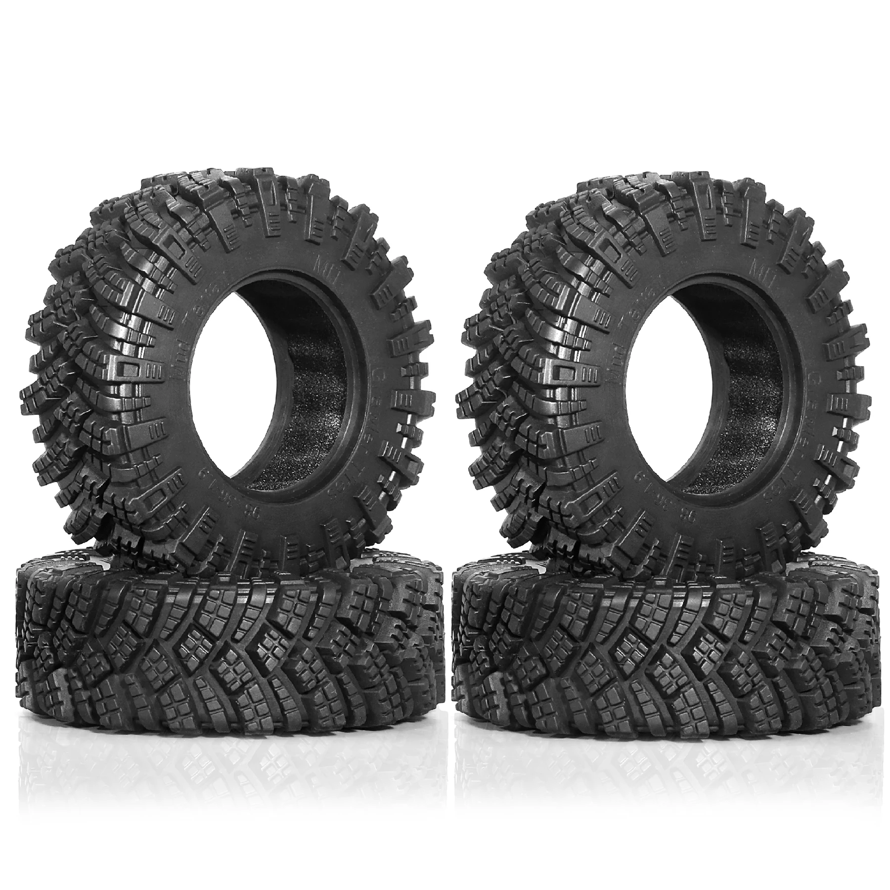 

4pcs 1.9 RC Rubber Tires OD 98mm for 1:10 Rock Crawler Car Axial SCX10 SCX10 III AXI03007 D90 TF2 MST Tamiya RR10 4PC