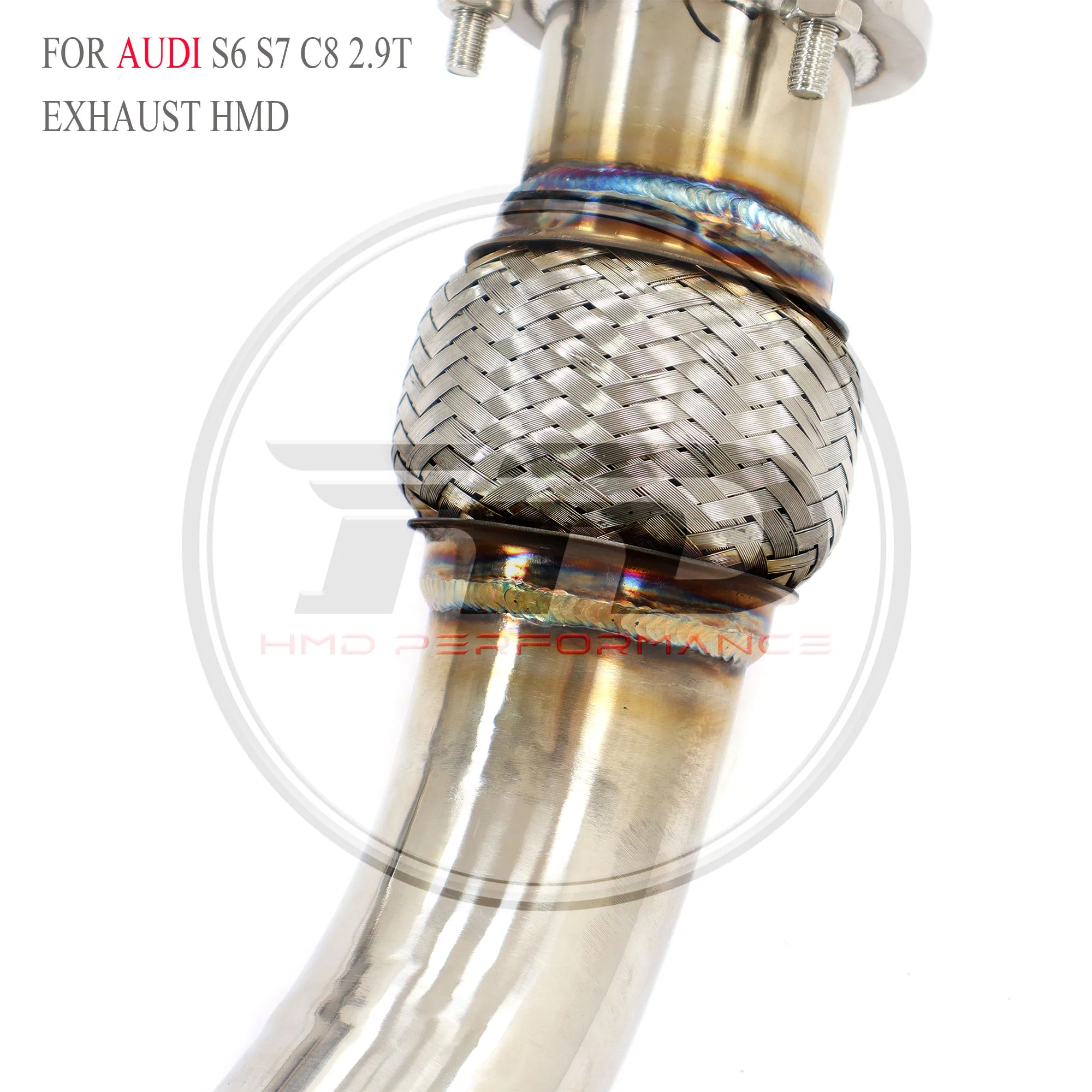 

HMD Hot Sales Exhaust Performance Front Tube for Audi S6 S7 C8 2.9T With Heat Shield Racing Pipe Plug and Play