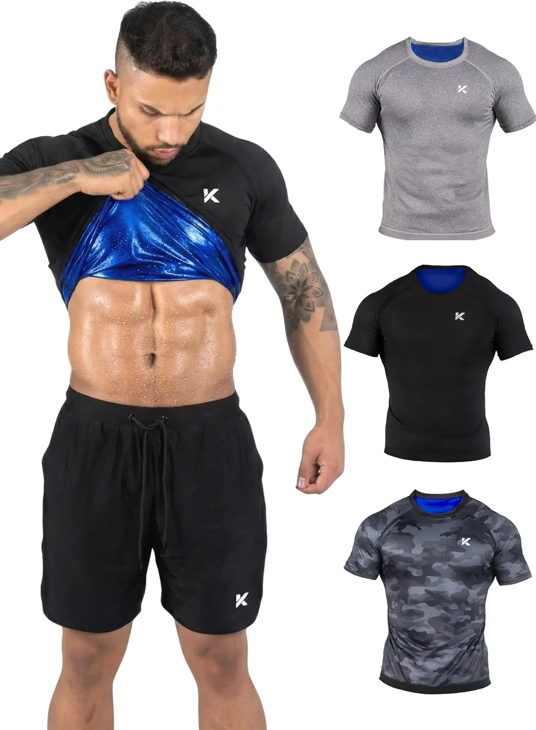 

Мужская сауна-рубашка - термоаккумулирующая майка для похудения, компрессионный спортивный костюм для тренажерного зала и фитнеса