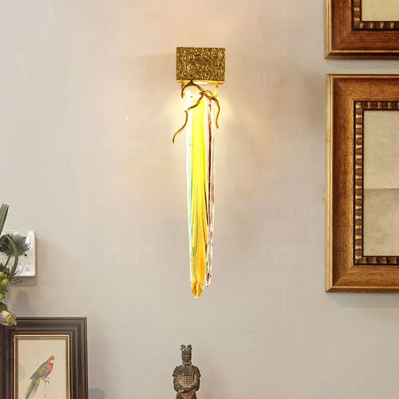 All copper wall lamp, modern simple light luxury living room lamp, luxury creative villa hotel corridor aisle art lamp 3