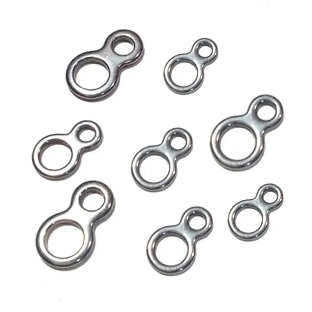 

10Pcs Stainless Steel Fishing Solid Ring 8 Shape Double 8 Fishing Lures Connectors Lure Jig Trolling Connector