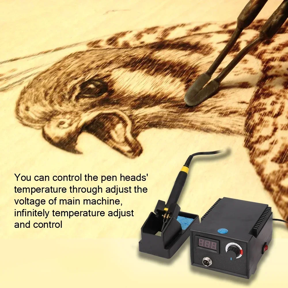 Multifunctional Digital Electric Gourd Wooden Pyrography Machine Pointer Instrument with 23pcs Heating Pen Heads