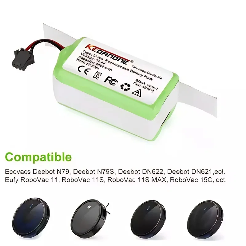 

2025 Сменный аккумулятор 14,4 В для Conga Excellent, Deebot N79S/N79, Tesvor X500, Robovac 11, литий-ионный аккумулятор