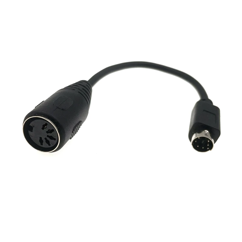 DIN 5 Pin Female to MIDI 6 Pin Male Cable Keyboard and Mouse Transfer Cable for PS2 5.9in 6 pin din female