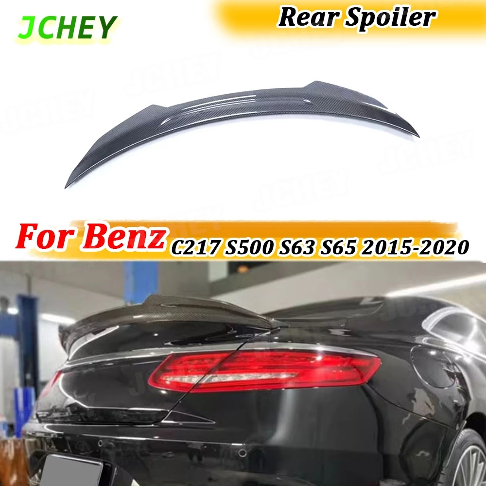 

JCHEY для Benz C217 S500 S63 S65 Coupe 2-дверный 2015-2020 задний спойлер багажника из углеродного волокна, крылья, задний спойлер автомобиля, крыло, губа FRP