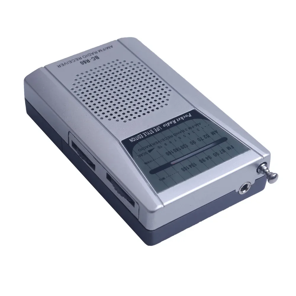 Mini reproductor de música de radio portátil de bolsillo operado por altavoz inalámbrico con batería 2AA para casa/exterior