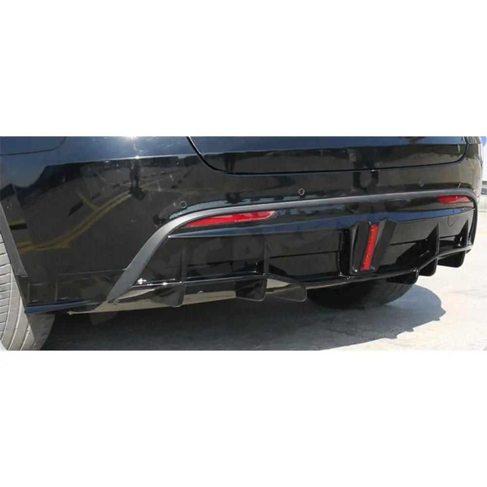 

CKMUUER Car Rear Bumper Lip Diffuser Splitters Spoiler Carbon Fiber Rear Lip Diffuser Side Splitters for Tesla Model Y 2021+