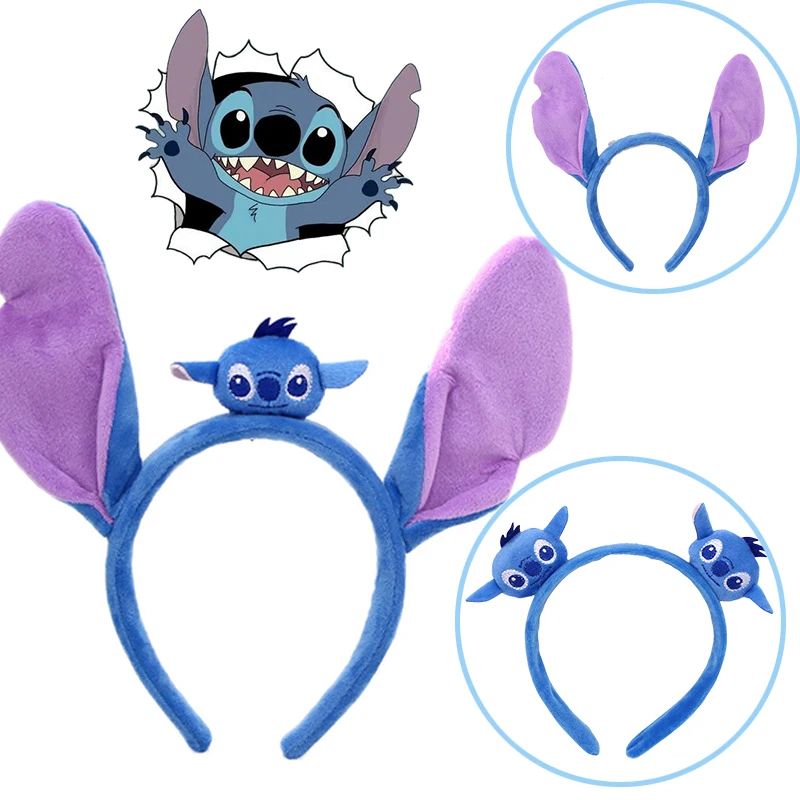 

Disney Stitch Anime Ears Hairbands Face Wash Headwear Hair Party Cartoon Headwear Cute Cosplay Hair Accessories Headwear Gifts