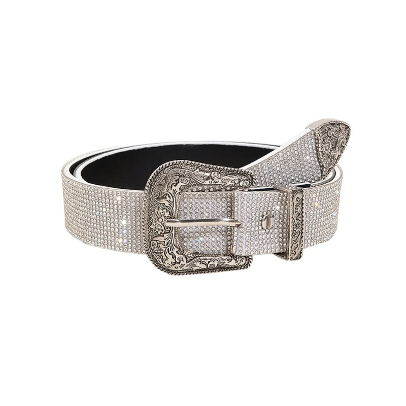 

Hot Girl Crystal Waistband Western Blingbling Diamante Style Belt for Jeans Dress Nightclub Girls Modern Waistband