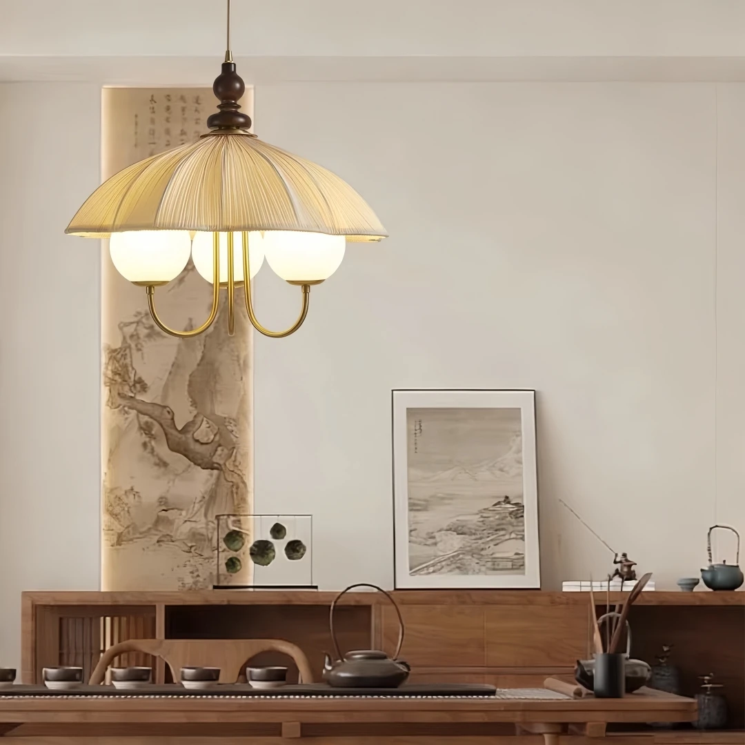 Mid-Century Retro Umbrella Pendant Light for Dining Room Kitchen Island Bedroom Warm Elegant Contemporary Home Interior Decor view 3
