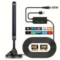 Antena de TV interior con base magnética fuerte Antena digital 4K HD con amplificador de señal para canales locales de recepción de largo alcance