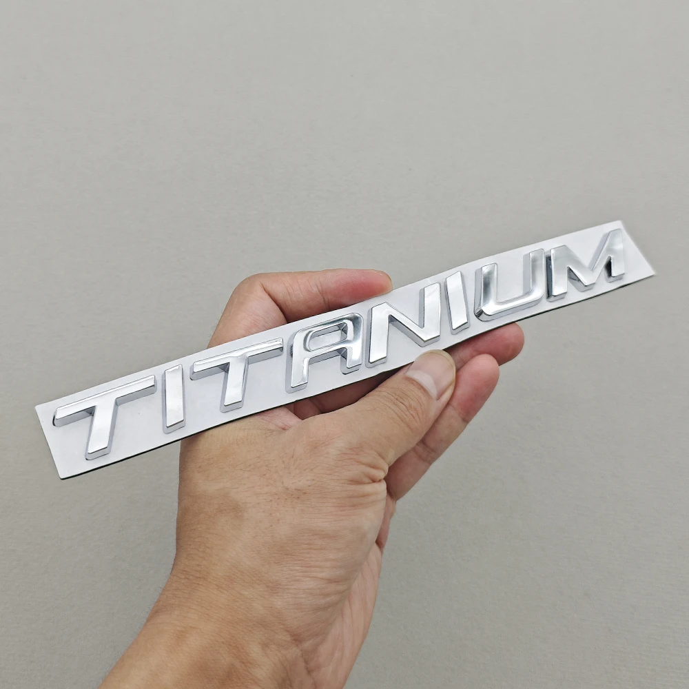 3D Metal Car Logo TITANIUM Emblem Rear Trunk Badge for Ford Puma Fiesta Focus Max Kuga Mondeo Edge Escape Taurus Acceessories view 4