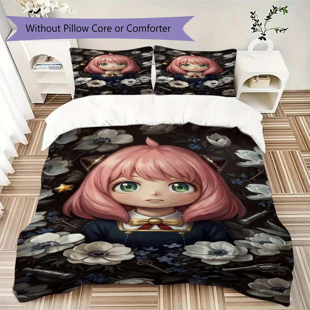 Juego de Funda de Almohada y Funda Nórdica con Estampado de Spy x Family, Ropa de Cama de Anime para Decoración de Habitaciones, Regalo Especial para Fans de Spy Family.-Xin