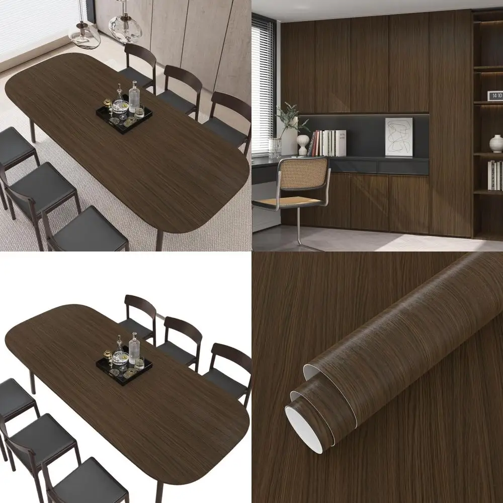 

Thickened Brown Wood Grain Peel and Stick Wallpaper - Waterproof, Removable for Countertops, Cabinets, and Rooms (30.3 x 591)