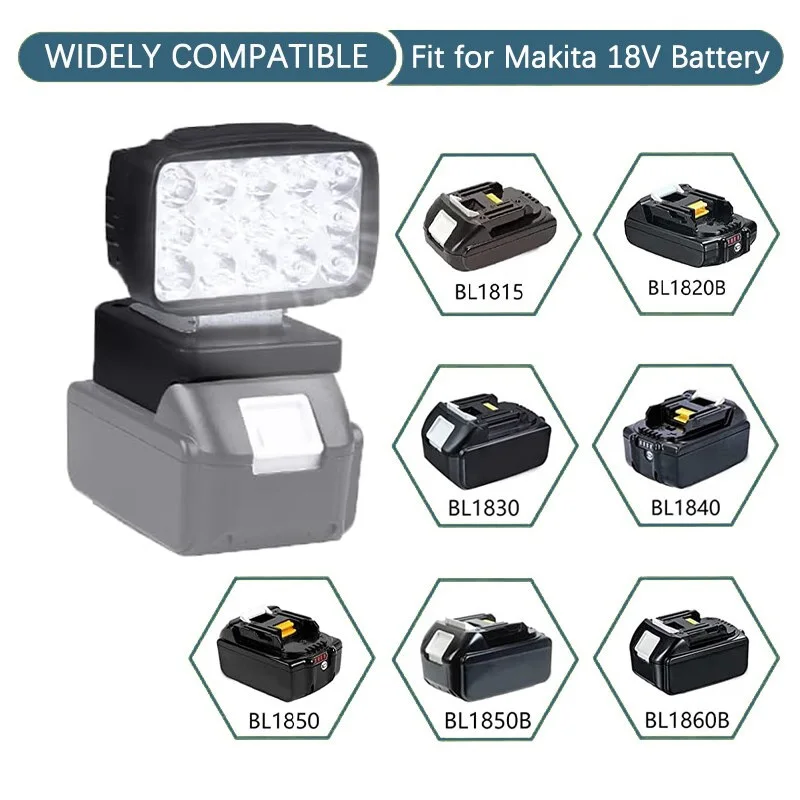 Imagem -05 - Led Emergency Work Light para Makita Lanterna ao ar Livre Jobsite Tool 900lumen Bateria Li-ion 18v Bl1830 Bl1850 Pcs