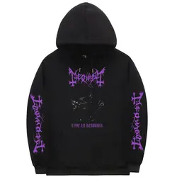 90s Vintage Mayhem Banda Viver Em Leapurr Gráfico Hoodie Rock Cat Imprimir Camisola Das Mulheres Dos Homens Moda Plus Size Punk Hoodies Góticos