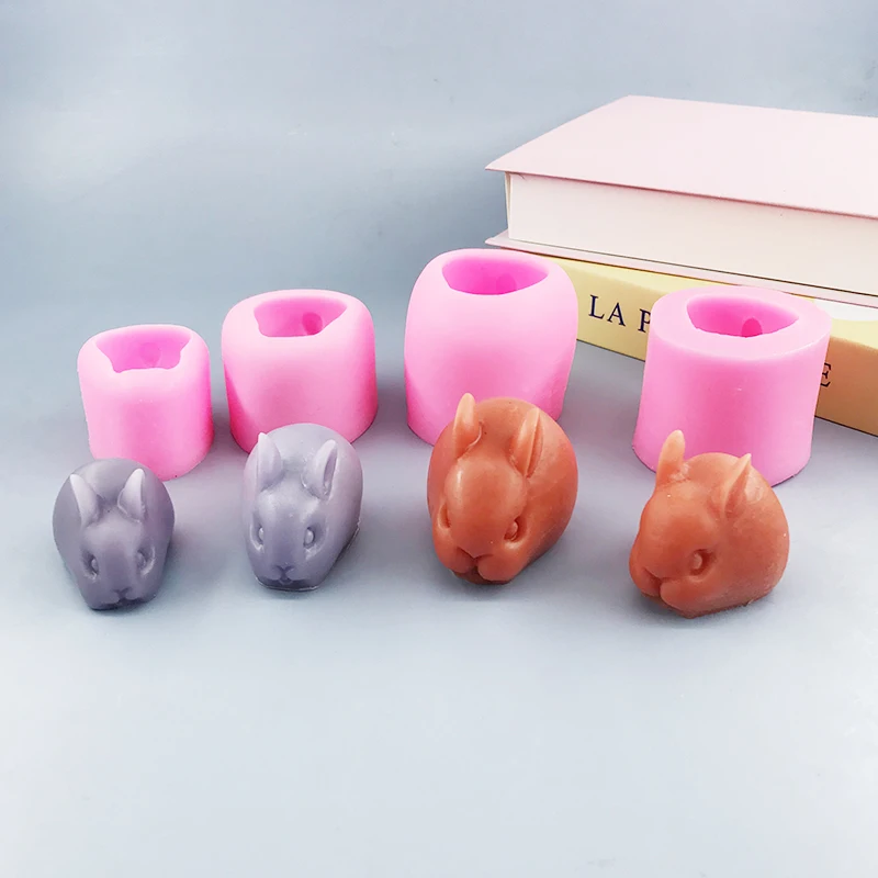 ชุดกระต่ายแม่พิมพ์ซิลิโคนอาหารวัสดุความปลอดภัย DIY Fondant เค้กตกแต่งช็อกโกแลต Mould Ice Cream Mould ในครัวเรือนเครื่องมือ