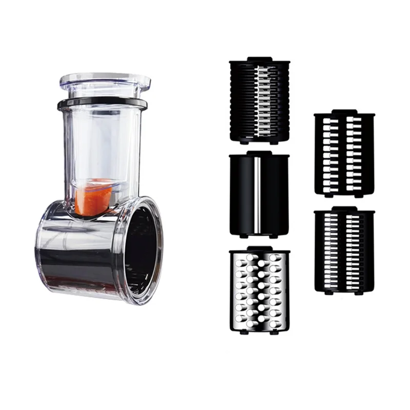 

A56P-Slicer/Shredder Attachment Black & Silver With 5 Blade Vegetable Slicer, Salad Maker For Kitchenaid Stand Mixer