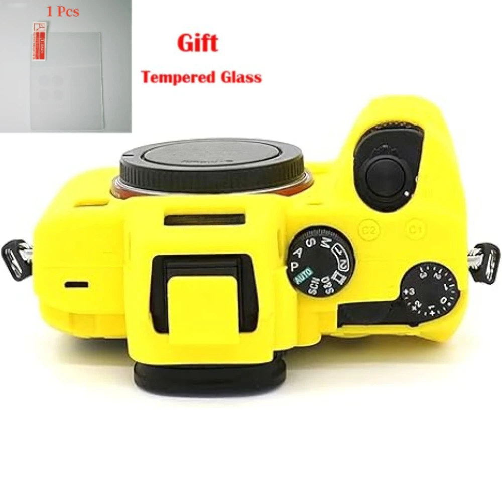 

Soft Silicone Camera Case Bag For Sony A7R III Rubber Body Skin Protective Sleeve + free tempered film