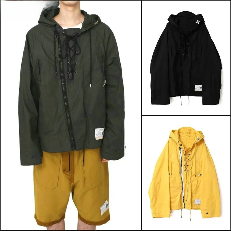 Mihara Yasuhiro Sanyuan Kangyummy Breathable Beveled Zip-up Drawstring Hood Casual Long sleeve Jacket