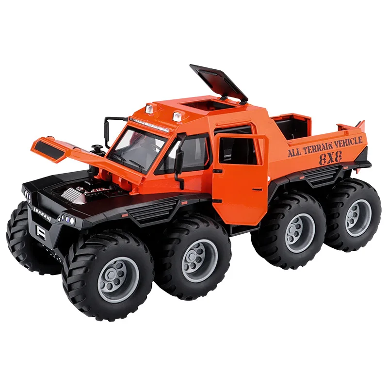 1:24 Alloy Car Model Russian Avtoros Shaman Diecasts Off-road Vehicle with Light Sound Pull Back Function SUV for Boy Gifts