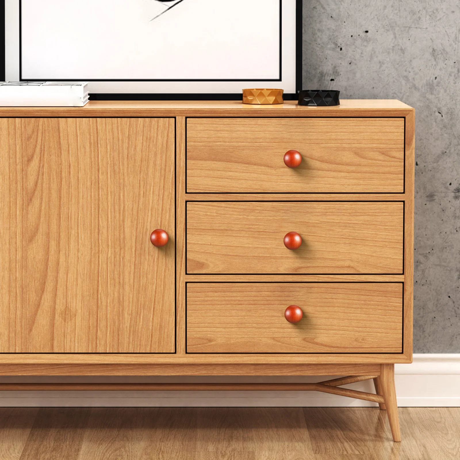 

20Pcs Wood Cabinet Knobs Polished Round Drawer Pulls Dresser Handles Furniture Door Knobs Cabinet Door Handles