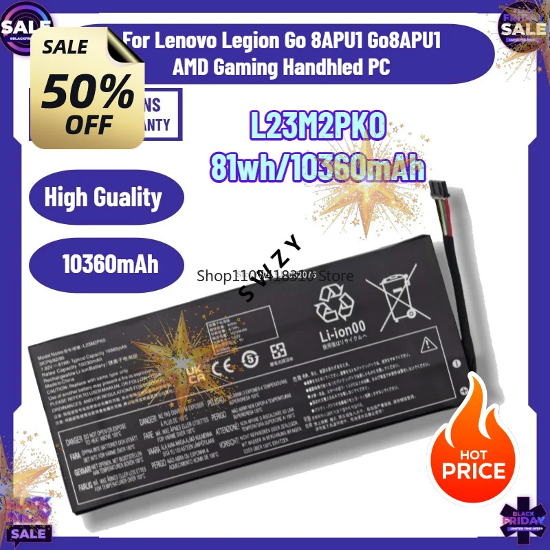 SWZY L23M2PK0 81wh/10360mAh Battery for Lenovo Legion Go 8APU1 Go8APU1 AMD Gaming Handhled PC