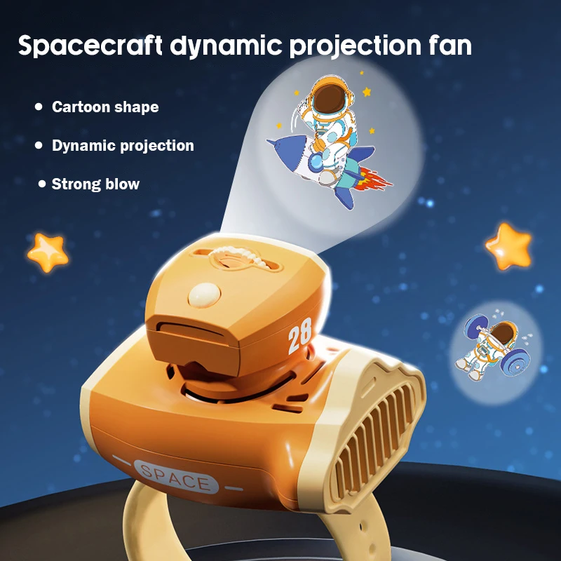 

Cartoon Projection Fan Watch Kids Toy Spacecraft Projection Toy Chidren Gift Electronic Fan Watch Reachargeable Projection Games