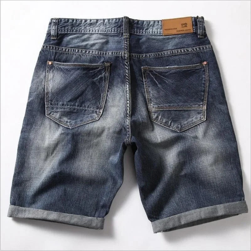 Homens Cinza Denim Shorts Jeans Calças de Boa Qualidade Homens de Algodão Na Altura Do Joelho Jeans Curtas Novo Verão Masculino Tamanho Grande Denim