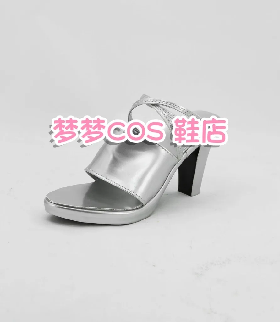 اللباس الداخلي والتخزين مع Garterbelt تخزين الفوضى تأثيري حلي أحذية فضية اليدوية الأحذية عالية الكعب النعال