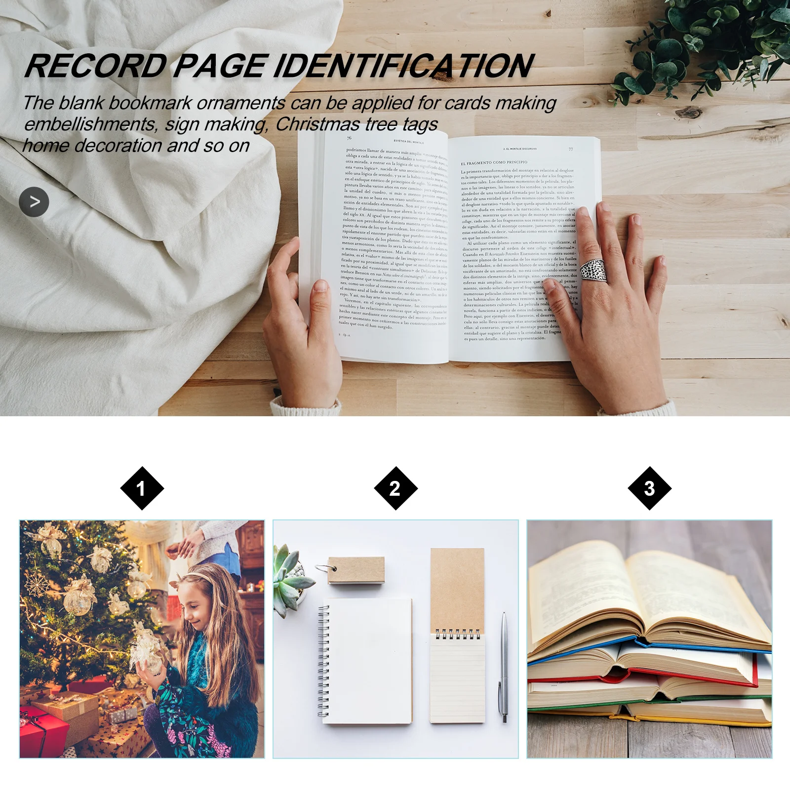 

5Pcs Paper Blank Bookmarks DIY Decor Unpainted Page Markers Hanging Tags for Parties Paper Bookmarks Blank Bookmark with Tassel