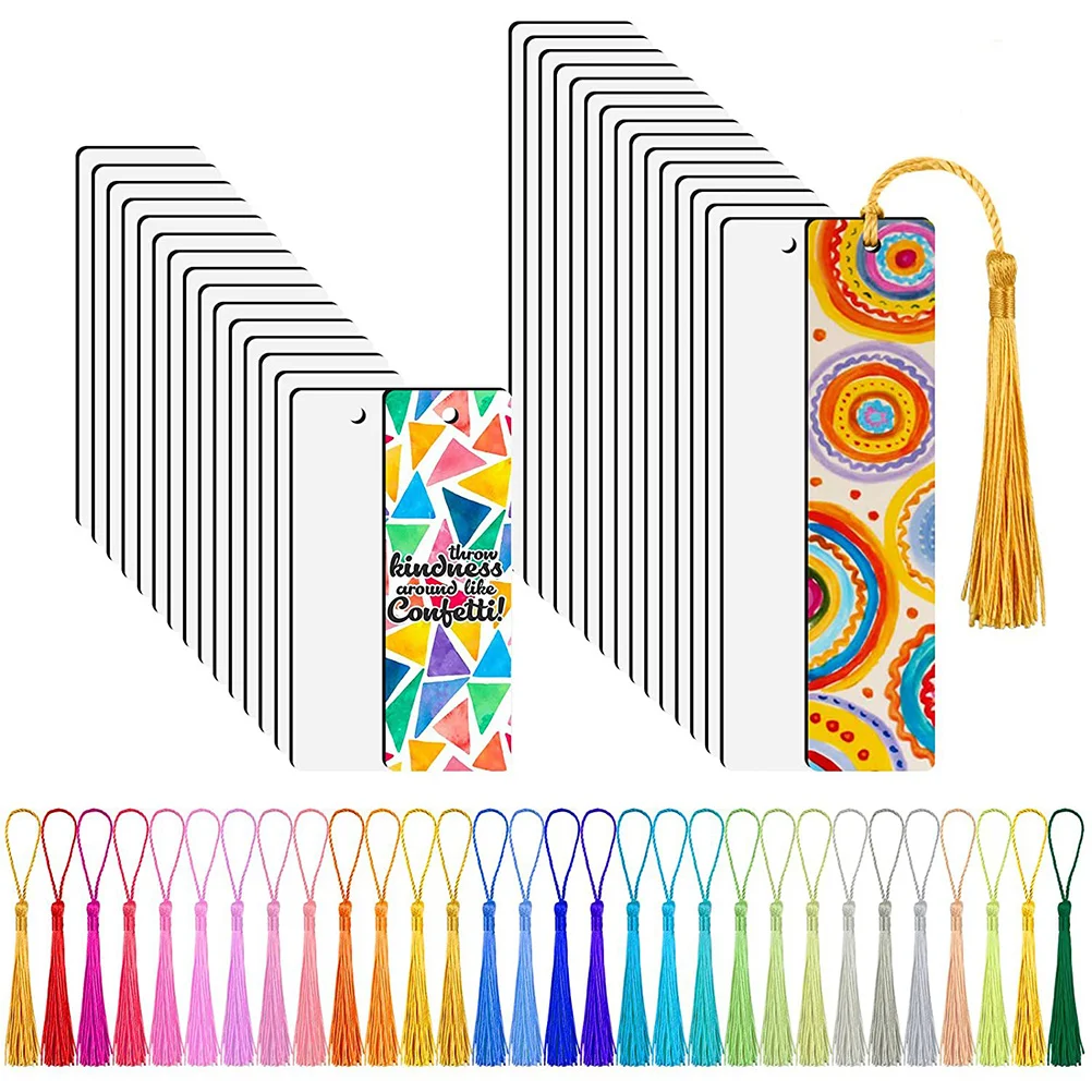 

1 set Sublimation Bookmarks Blank Diy Page Markers Density Board Handmade Bookmarks With Holes Party Decoration Reading