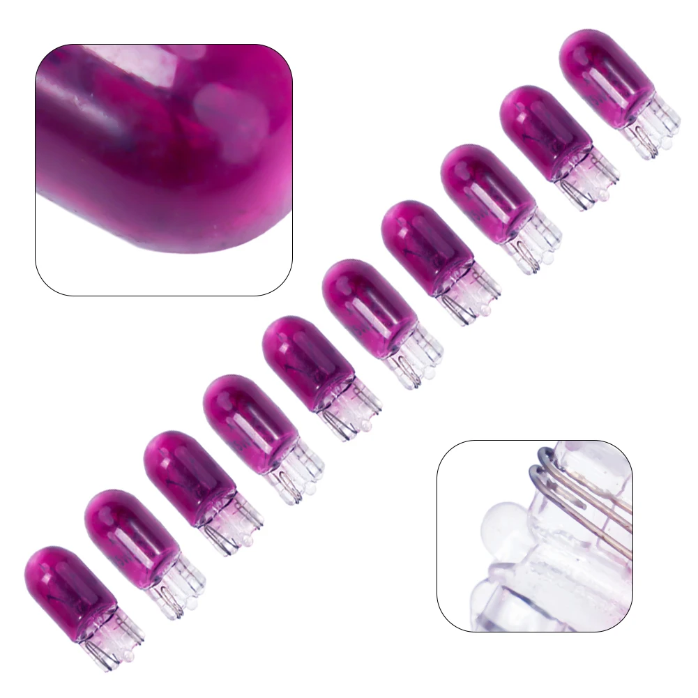 Gauge Lichtmeter Lampen Auto Accessoires DC 12 V Onderdelen Paars Vervangingen Super Heldere T 10 10 Stuks Voor Dashboard