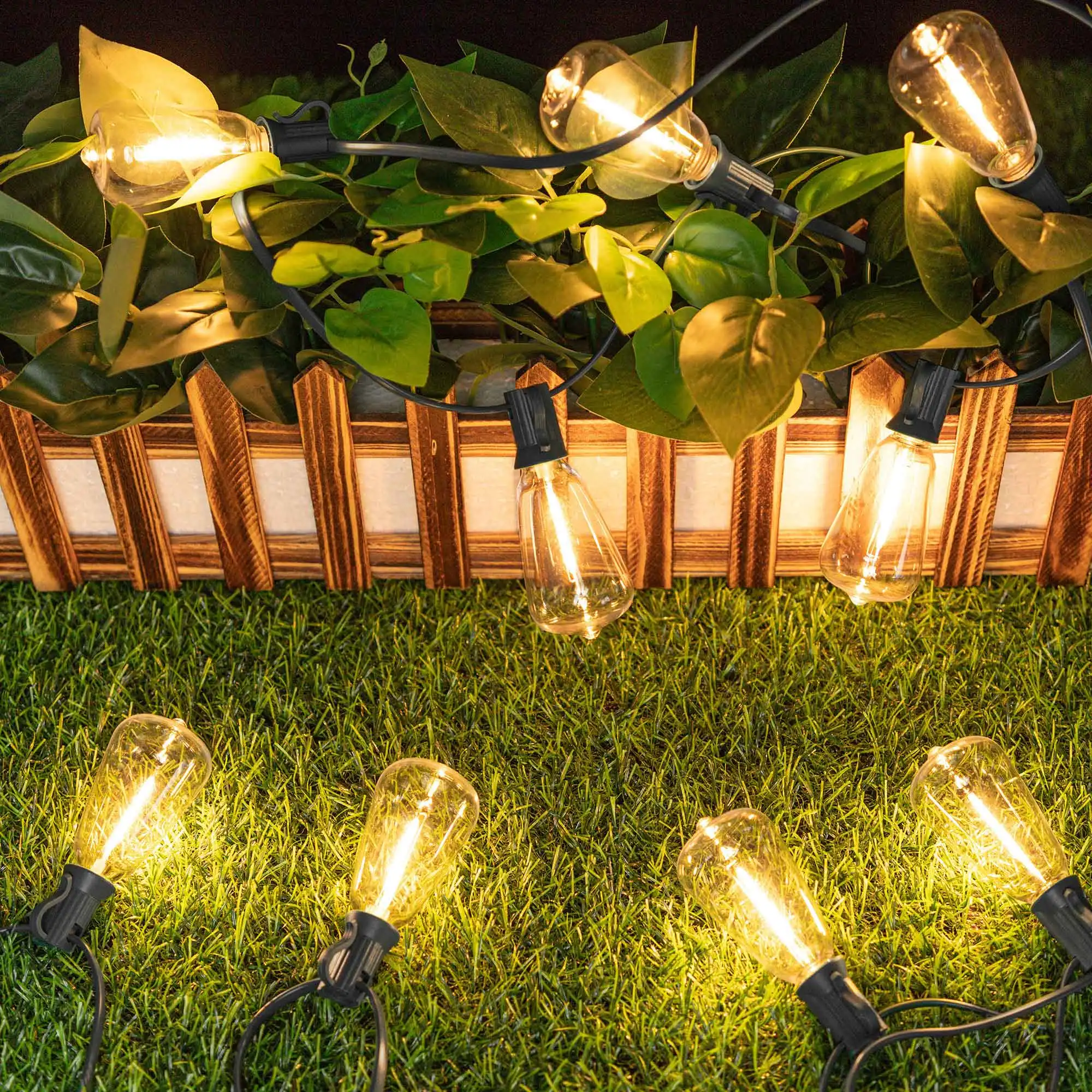 Solar Globe LED-Lichterkette G40 Terrassenlicht USB-Ladegerät 8 Lichtmodi Fernbedienung Garten Solar wetterfeste Hängeleuchte – Detail 24