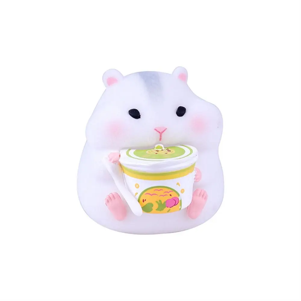 Foodie Series Hamster Clarke Figures Model Toys Flocking Mouse Gourmet Hamster Figures Small Animals Cute