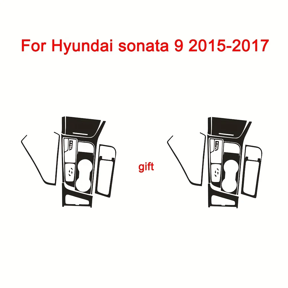 

For HYUNDAI Sonata 9 2015-2017 Interior Central Control Panel Door Handle 5D Carbon Fiber Stickers Decals Car styling Accessorie