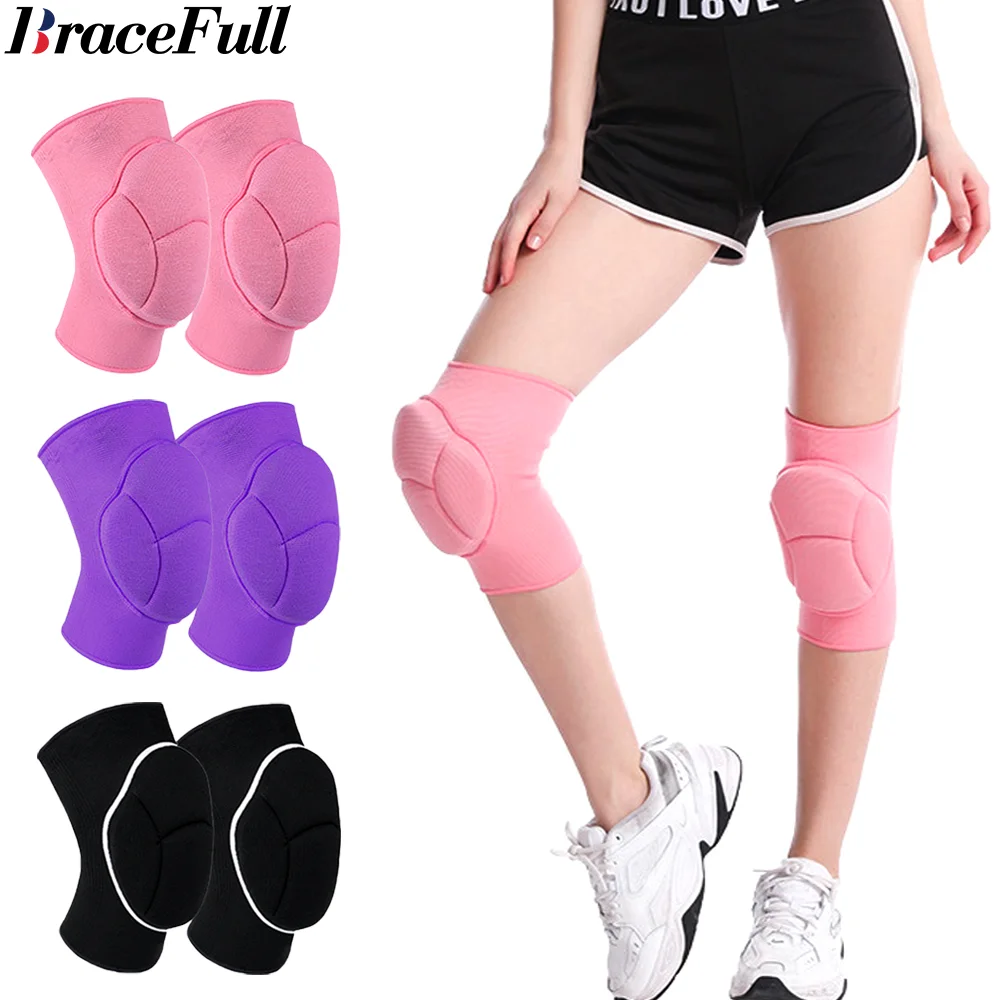 1Pair Non-Slip Knee Brace Soft Knee Pads Compression Sleeve for Volleyball Basketball Running Football Cycling Women Men