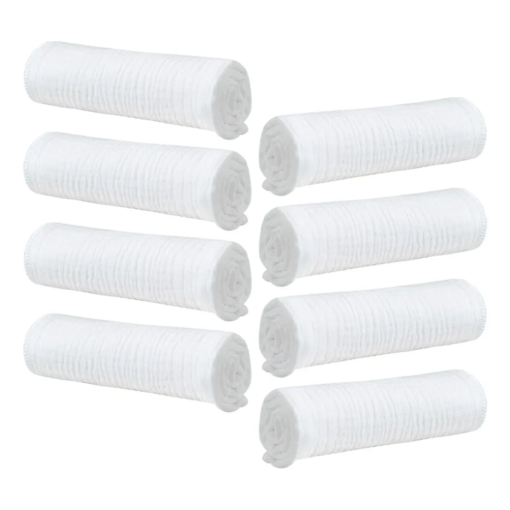 

8 шт. хлопковых подгузников, трехслойные детские салфетки, многоразовые тканевые подгузники, мягкие, дышащие, для новорожденных и малышей