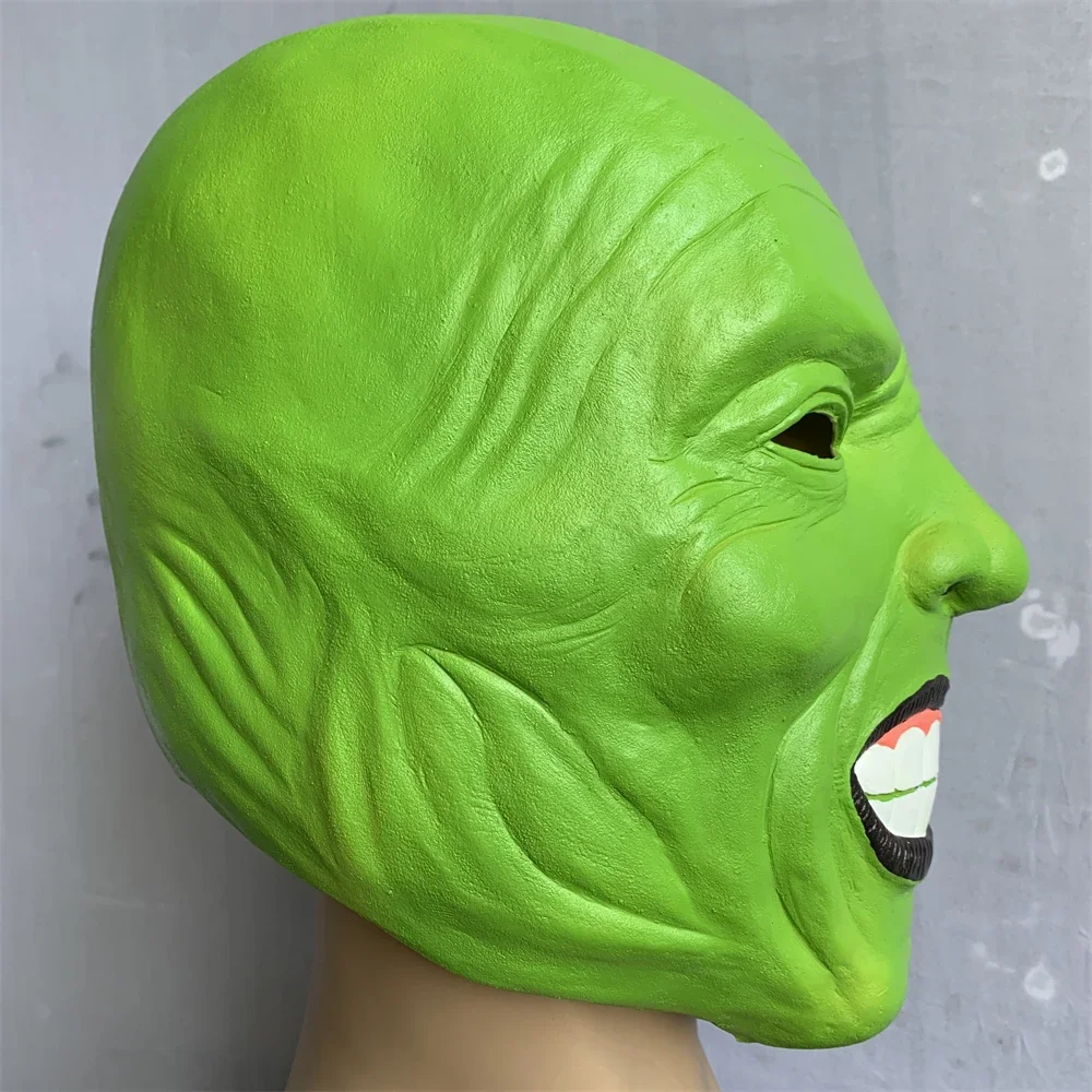 Jim Carrey Horror Masker Grappig Groen Monster Latex Hoofddeksel Cosplay Scary Geek Stanley Volgelaatsmasker Halloween Party Kostuum Prop
