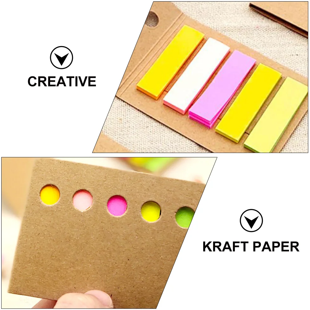 

12pcs Colorful Label Index Stickers Kraft Paper Page Marker Tabs Sticky Memo Pad Self Adhesive Note Office Home Use