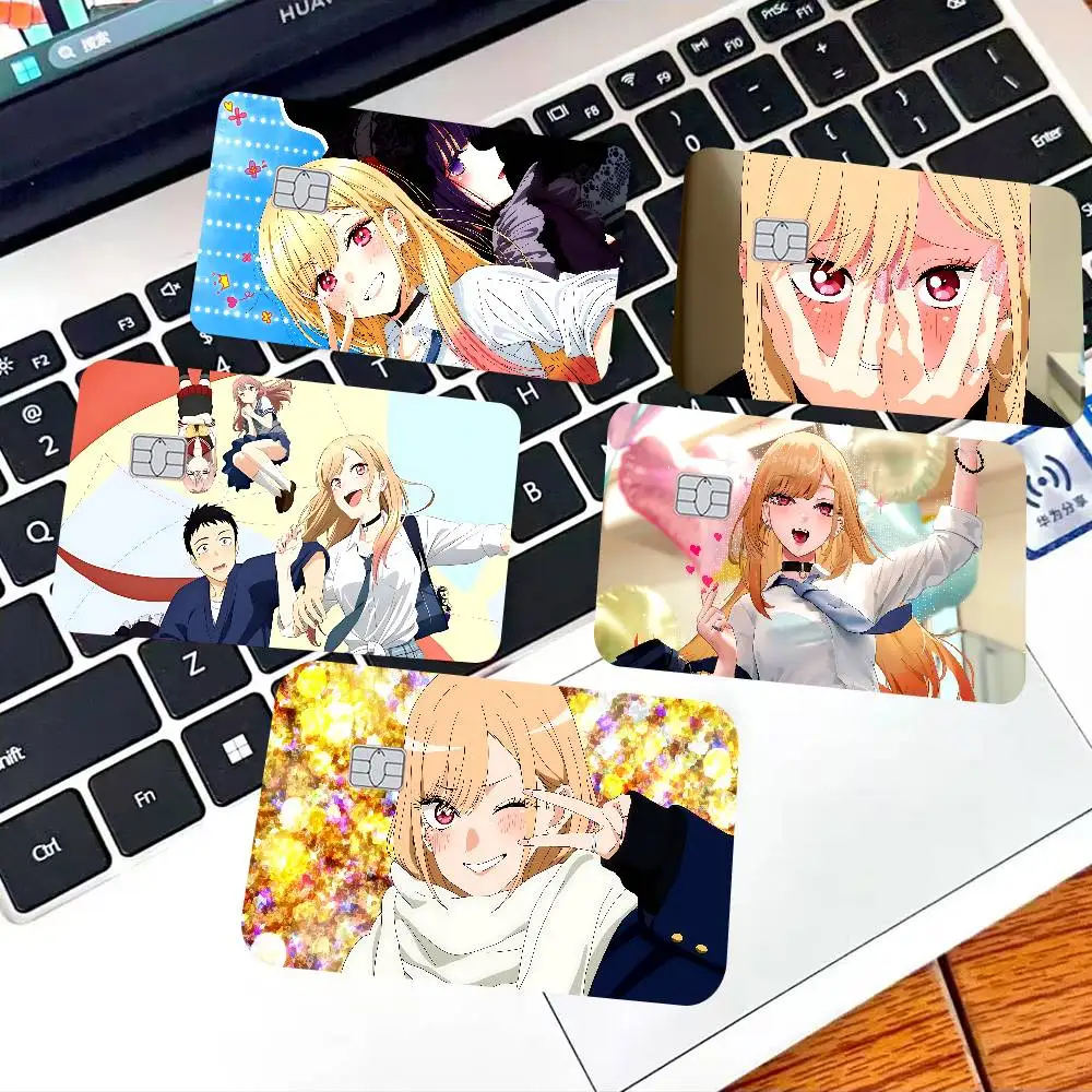 My Dress-Up Darling M-Marin Kitagawa Game Film Cover Sticker Case for Small Chip Credit Debit Card Front Side